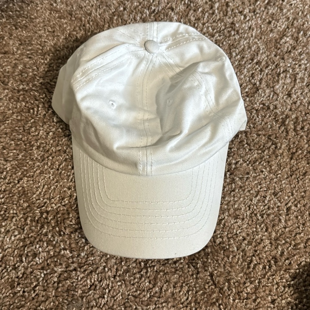 Plane white baseball cap